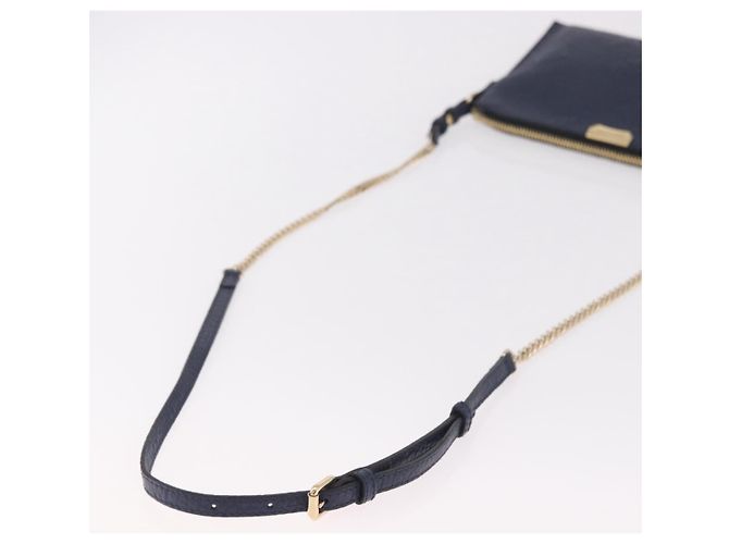 Borsa a Spalla BURBERRY in Pelle Blu Navy e Oro Auth 184458A D'oro - vista 7