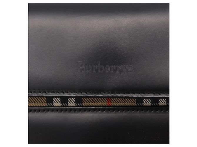 Borsa a Spalla Burberry in Pelle Nera Argento Auth 184472A Nero - vista 10