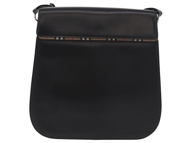Borsa a Spalla Burberry in Pelle Nera Argento Auth 184472A Nero - vista 13