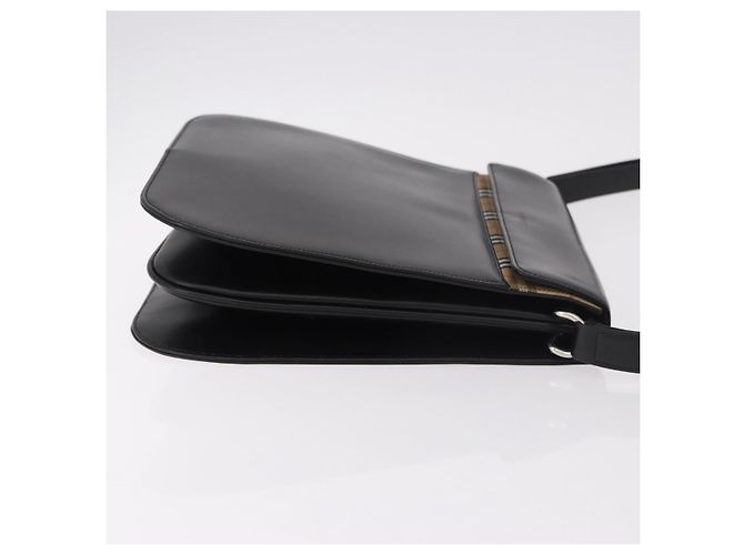 Borsa a Spalla Burberry in Pelle Nera Argento Auth 184472A Nero - vista 3