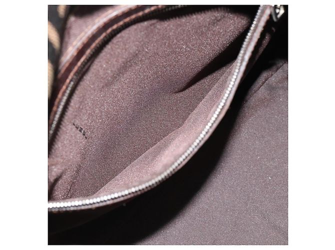 FENDI Borsa a Spalla Mamma Baguette in Tela Zucca Nero Marrone Argento Auth 183864SAM - vista 23
