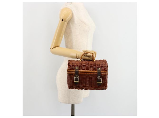 Borsa a mano GIVENCHY in rattan marrone Auth 183783A - vista 22