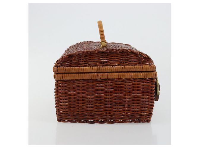 Borsa a mano GIVENCHY in rattan marrone Auth 183783A - vista 4