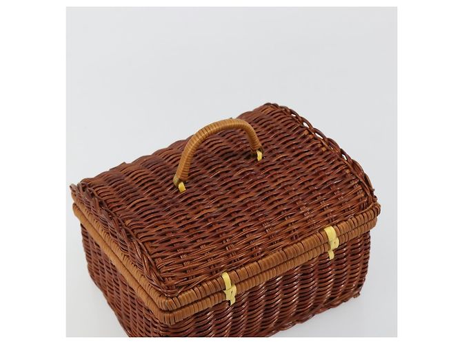 Borsa a mano GIVENCHY in rattan marrone Auth 183783A - vista 6