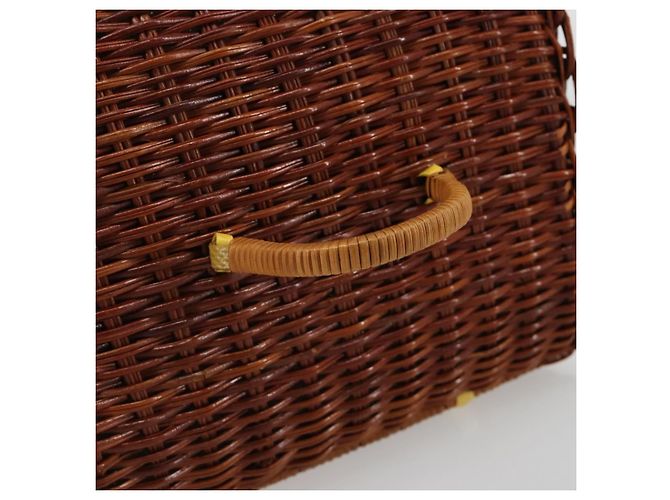 Borsa a mano GIVENCHY in rattan marrone Auth 183783A - vista 7