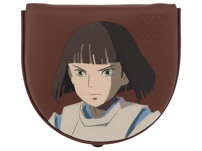 LOEWE Studio Ghibli anagram Heel Pouch Haku Bag Pelle Marrone Auth 167385SM - vista 13