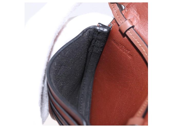 LOEWE Studio Ghibli anagram Heel Pouch Haku Bag Pelle Marrone Auth 167385SM - vista 21