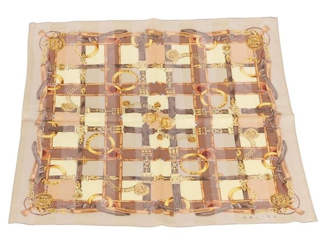Céline CELINE 2er-Set Baumwolltaschentücher Rot Beige Auth am11739A - Ansicht 9