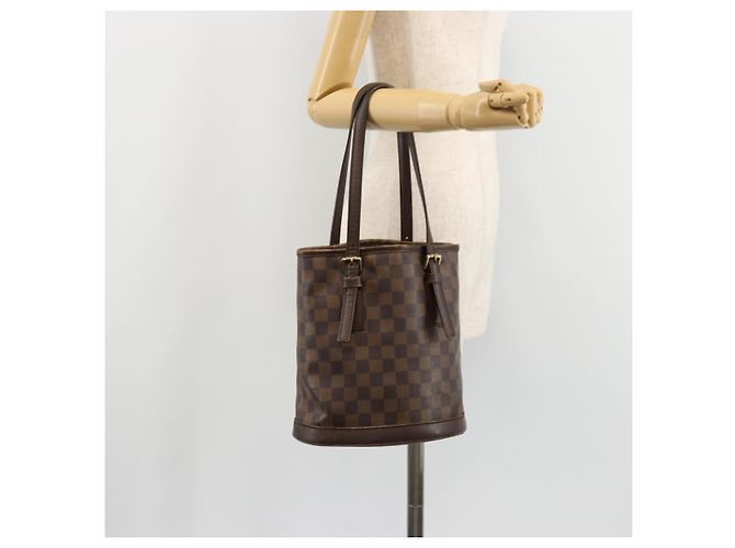 LOUIS VUITTON Borsa a Spalla Damier Ebene Marais N42240 LV Auth 183460 - vista 22