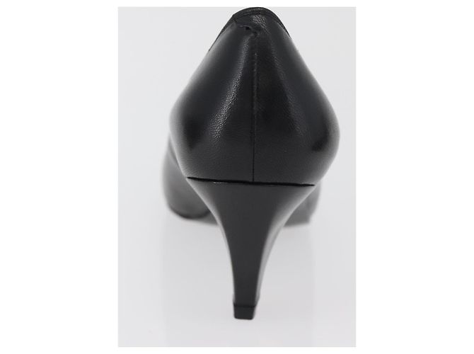 Décolleté in pelle nera e oro SAINT LAURENT Auth ti3935 Nero D'oro - vista 12