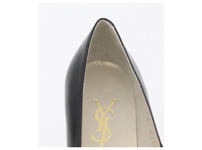 Décolleté in pelle nera e oro SAINT LAURENT Auth ti3935 Nero D'oro - vista 17