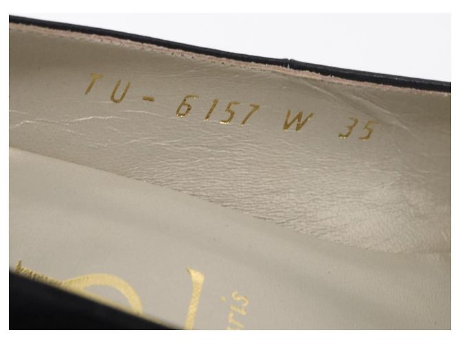 Décolleté in pelle nera e oro SAINT LAURENT Auth ti3935 Nero D'oro - vista 19