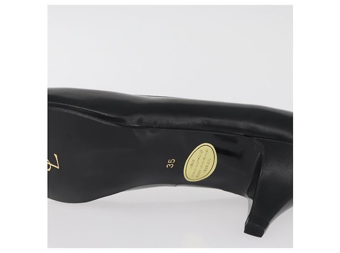 Décolleté in pelle nera e oro SAINT LAURENT Auth ti3935 Nero D'oro - vista 27