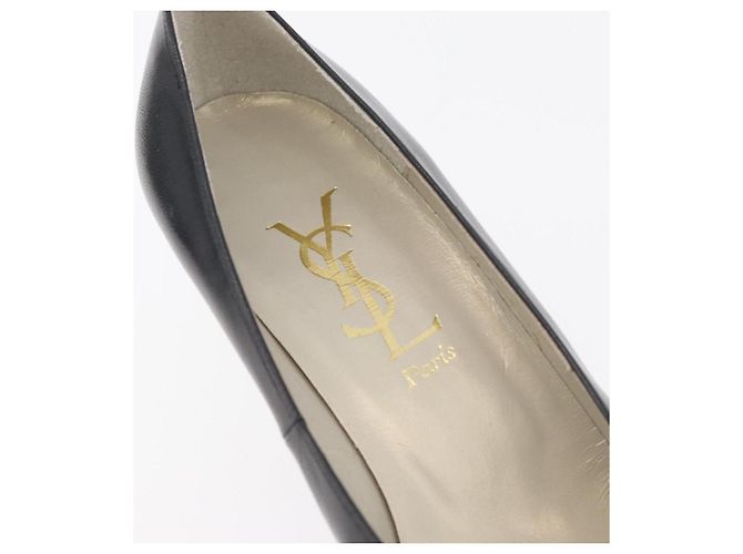 Décolleté in pelle nera e oro SAINT LAURENT Auth ti3935 Nero D'oro - vista 32