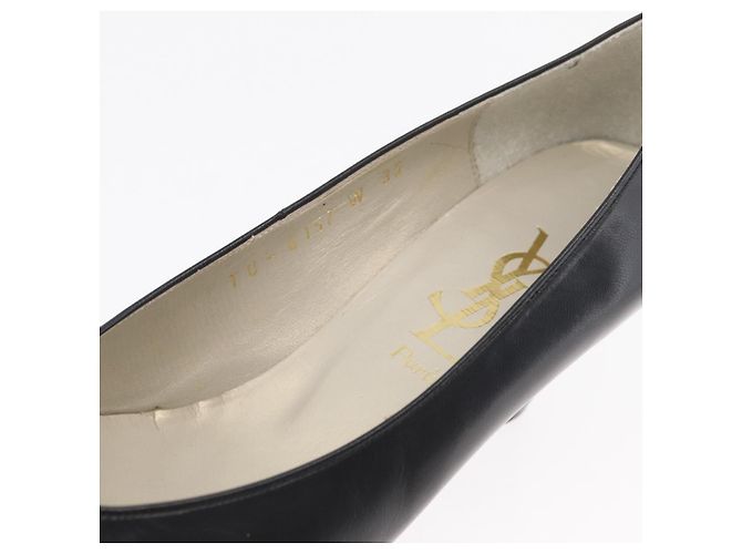 Décolleté in pelle nera e oro SAINT LAURENT Auth ti3935 Nero D'oro - vista 34