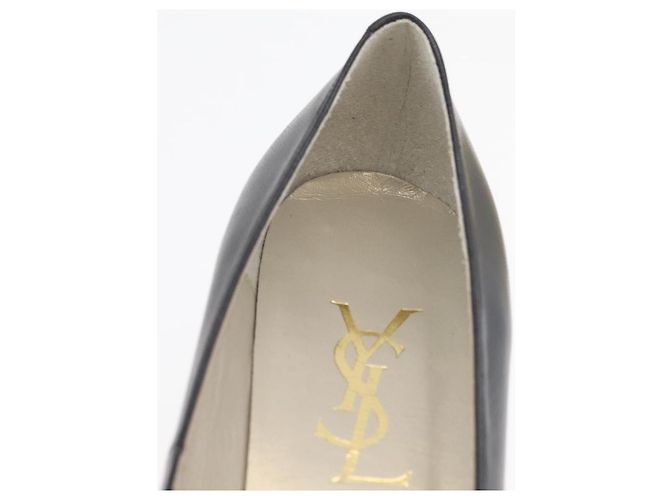Décolleté in pelle nera e oro SAINT LAURENT Auth ti3935 Nero D'oro - vista 35