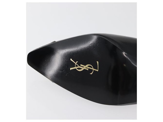Décolleté in pelle nera e oro SAINT LAURENT Auth ti3935 Nero D'oro - vista 8