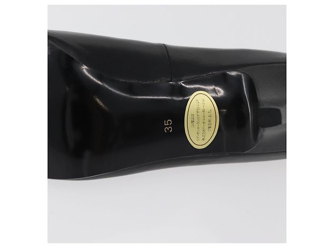 Décolleté in pelle nera e oro SAINT LAURENT Auth ti3935 Nero D'oro - vista 9