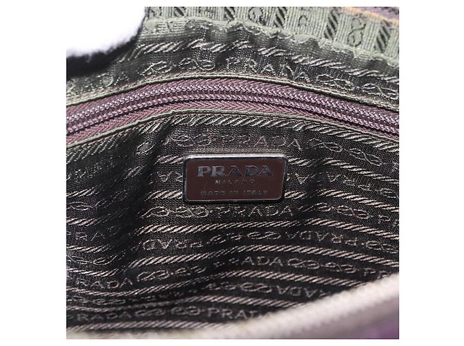 Bolso de Hombro PRADA de Cuero Azul Marino y Plata Auth 184434 - vista 20