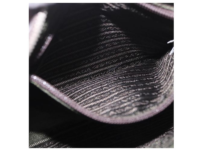 Bolso de Hombro PRADA de Cuero Azul Marino y Plata Auth 184434 - vista 24