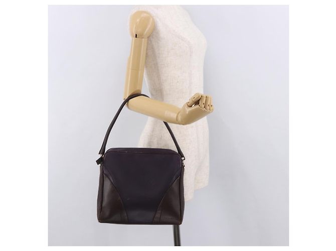 Bolso de Hombro PRADA de Cuero Azul Marino y Plata Auth 184434 - vista 25