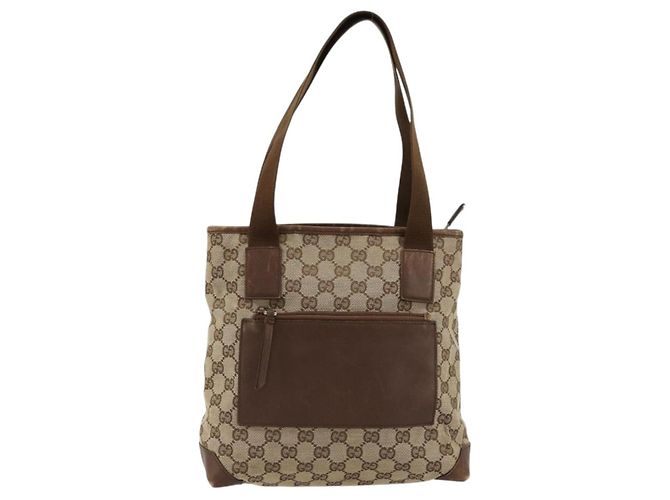 Borsa Tote GUCCI GG Canvas Beige Argento 28893 Auth gh2075 - vista 13