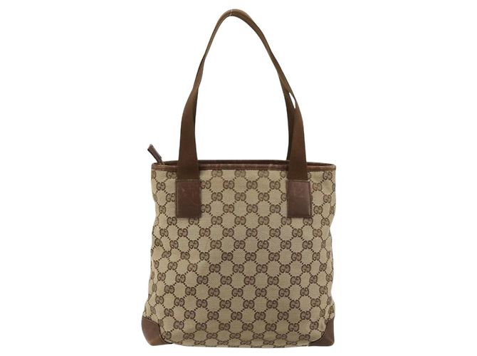 Borsa Tote GUCCI GG Canvas Beige Argento 28893 Auth gh2075 - vista 2