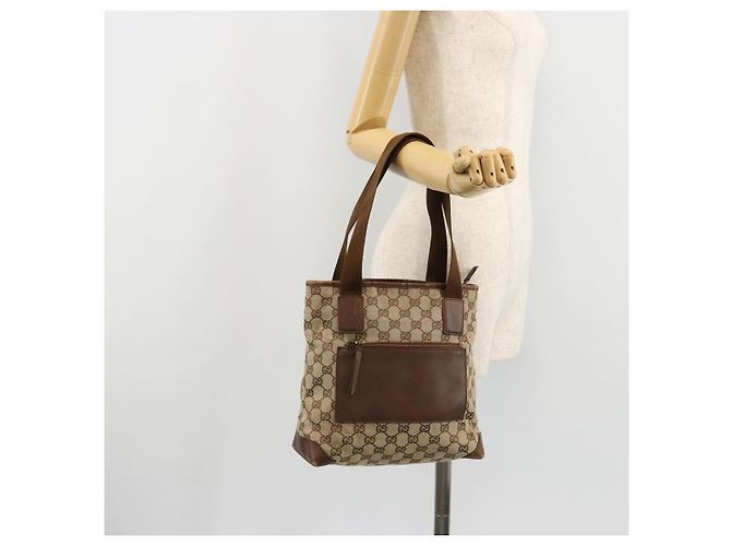Borsa Tote GUCCI GG Canvas Beige Argento 28893 Auth gh2075 - vista 24