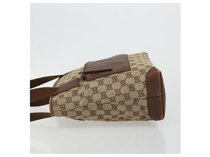 Borsa Tote GUCCI GG Canvas Beige Argento 28893 Auth gh2075 - vista 4