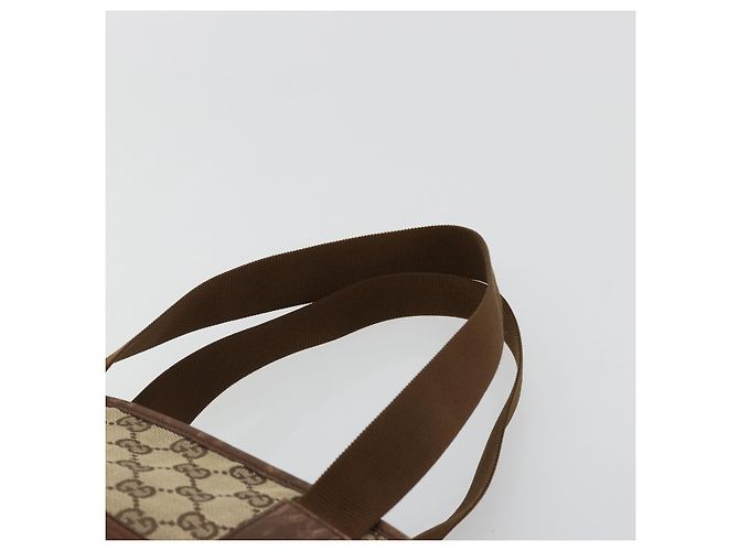 Borsa Tote GUCCI GG Canvas Beige Argento 28893 Auth gh2075 - vista 8