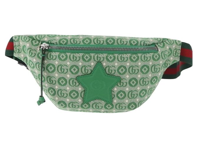Gürteltasche GUCCI Web Sherry Line Canvas Grün Silber Rot 502095 Auth 183096M - Ansicht 13