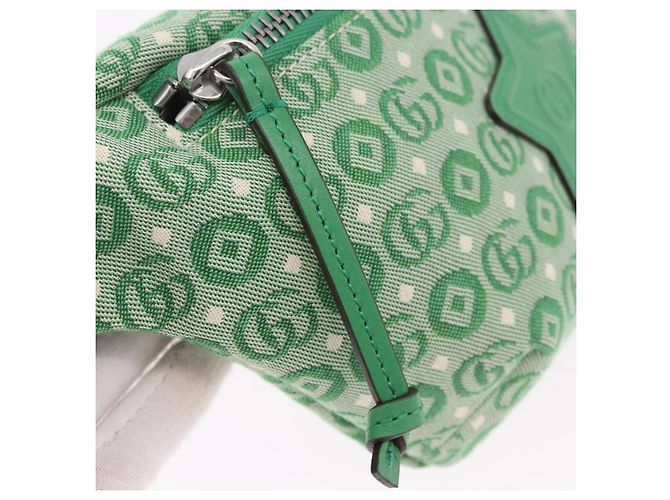 Gürteltasche GUCCI Web Sherry Line Canvas Grün Silber Rot 502095 Auth 183096M - Ansicht 20