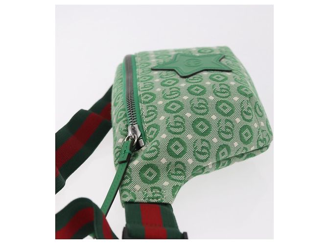 Gürteltasche GUCCI Web Sherry Line Canvas Grün Silber Rot 502095 Auth 183096M - Ansicht 4