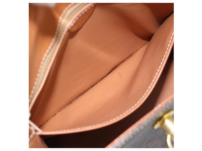 Céline Borsa CELINE Macadam Canvas PVC Pelle Marrone Oro Auth 183407 D'oro - vista 21
