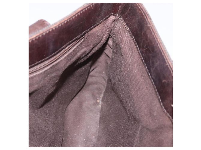 Borsa GUCCI GG Canvas Marrone Scuro Argento 73984 Auth 184439 - vista 17