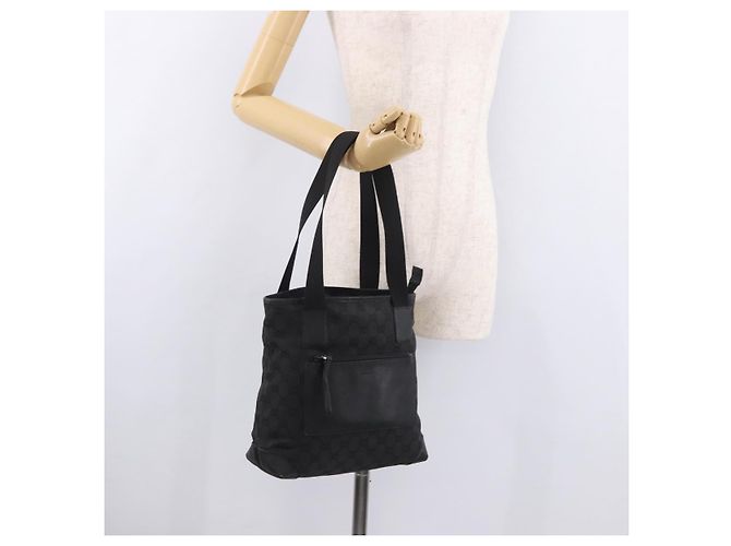 Borsa GUCCI GG Canvas Nera Argento 28893 Auth 184450 Nero - vista 25