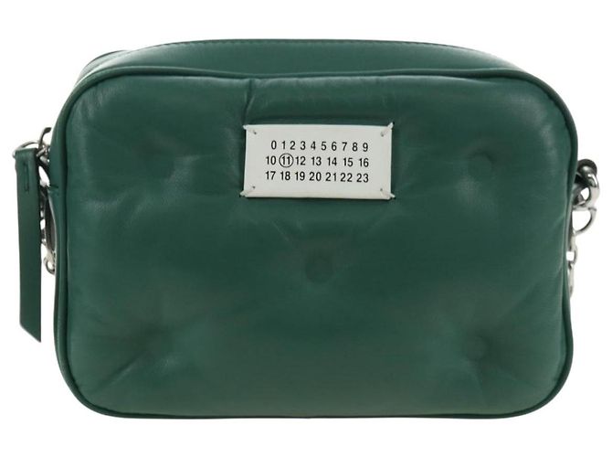 Autre Marque Borsa a Spalla con Catena Maison Margiela in Pelle Verde Argento am11687M - vista 13