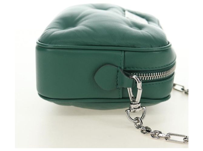 Autre Marque Borsa a Spalla con Catena Maison Margiela in Pelle Verde Argento am11687M - vista 4