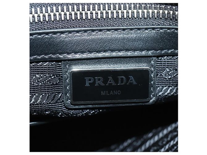 Bolso de Hombro PRADA con Estampado Comic en Cuero Blanco Plata Auth 181914SM - vista 22