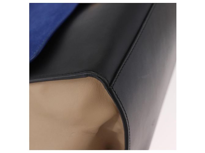 Céline Borsa CELINE Trapeze in pelle 2way Nera Oro Auth 183043 Nero D'oro - vista 15