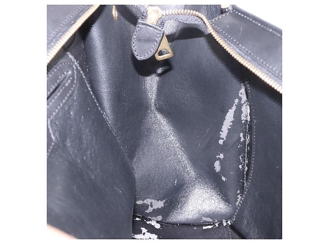 Céline Borsa CELINE Trapeze in pelle 2way Nera Oro Auth 183043 Nero D'oro - vista 22
