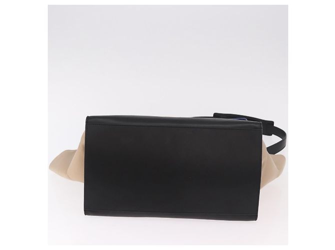 Céline Borsa CELINE Trapeze in pelle 2way Nera Oro Auth 183043 Nero D'oro - vista 5