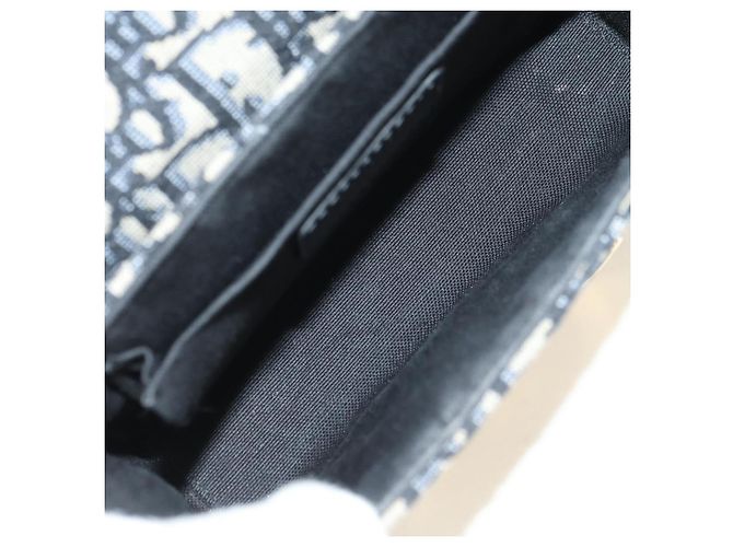 Borsa Christian Dior Trotter Canvas Oblique 30 Montaigne Navy Gold Auth 181920M D'oro Blu navy - vista 10