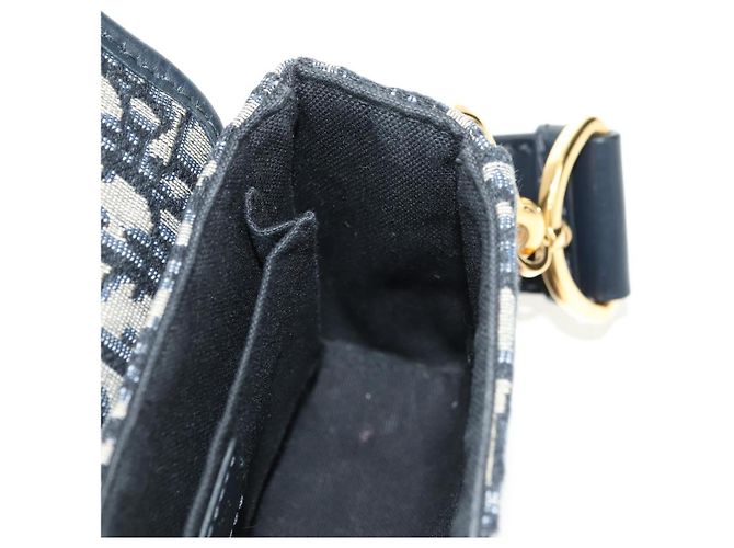 Borsa Christian Dior Trotter Canvas Oblique 30 Montaigne Navy Gold Auth 181920M D'oro Blu navy - vista 23