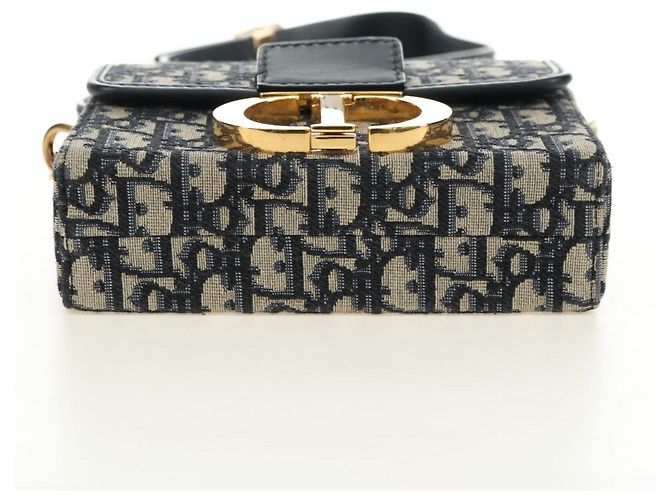 Borsa Christian Dior Trotter Canvas Oblique 30 Montaigne Navy Gold Auth 181920M D'oro Blu navy - vista 5