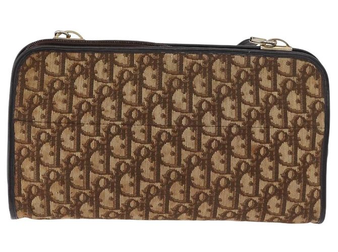 Borsa a Spalla Christian Dior Trotter Canvas Beige Oro Autentica 182688 - vista 2