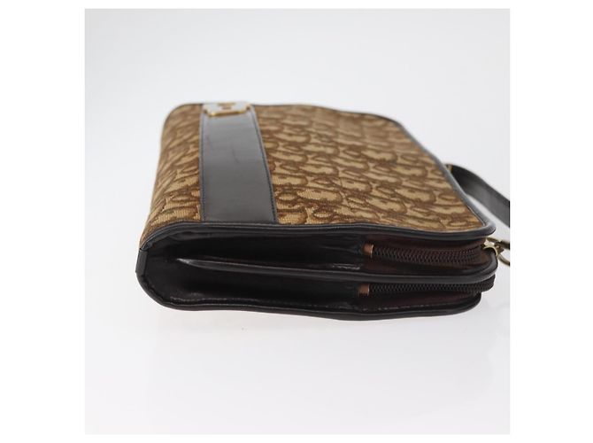 Borsa a Spalla Christian Dior Trotter Canvas Beige Oro Autentica 182688 - vista 3