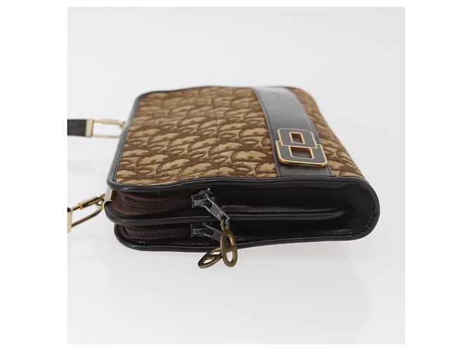 Borsa a Spalla Christian Dior Trotter Canvas Beige Oro Autentica 182688 - vista 4