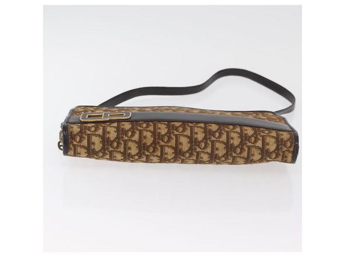 Borsa a Spalla Christian Dior Trotter Canvas Beige Oro Autentica 182688 - vista 5