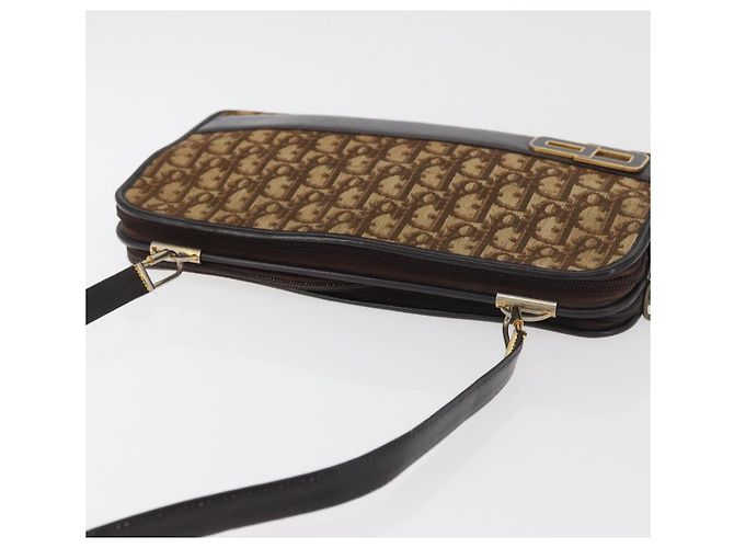Borsa a Spalla Christian Dior Trotter Canvas Beige Oro Autentica 182688 - vista 6